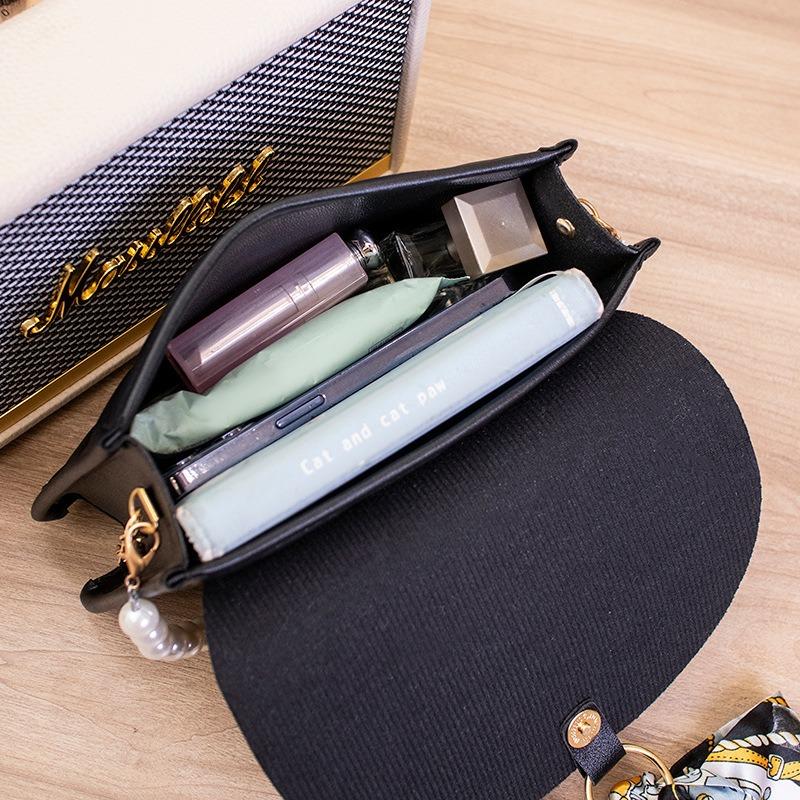 Pearl Portable Small Square Bag Versatile Silk Scarf Chain Single Shoulder Messenger Women's Bag Niche