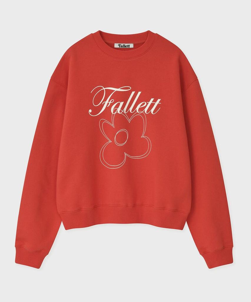 FALLETT Flower Drawing Sweatshirt Red