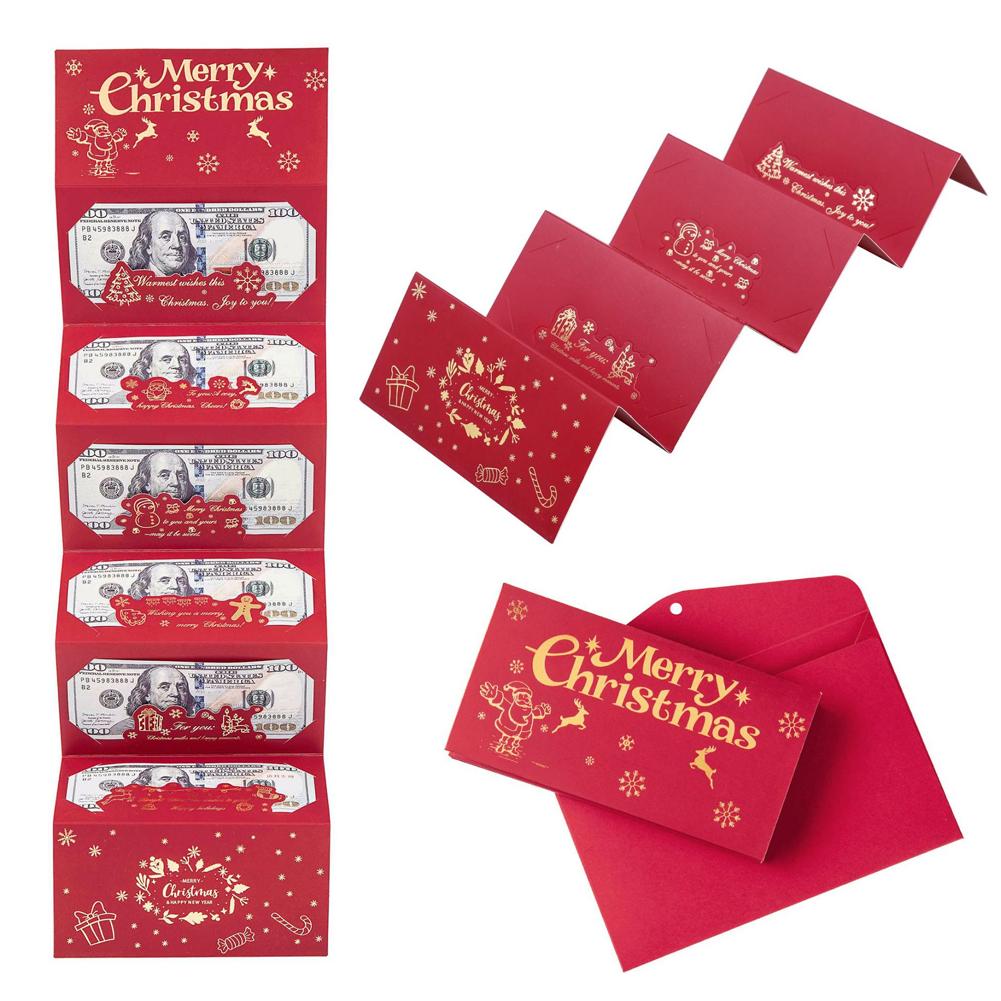 Christmas Money Holder Or Gift Card Holder With 6 Slots Surprise Xmas Gift Card Holder For Cash Checks Surprise Money Envelopes