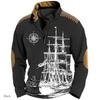 Fashion Men's Sweatshirt 3d Printed Half Zip Men's Polo Shirt
