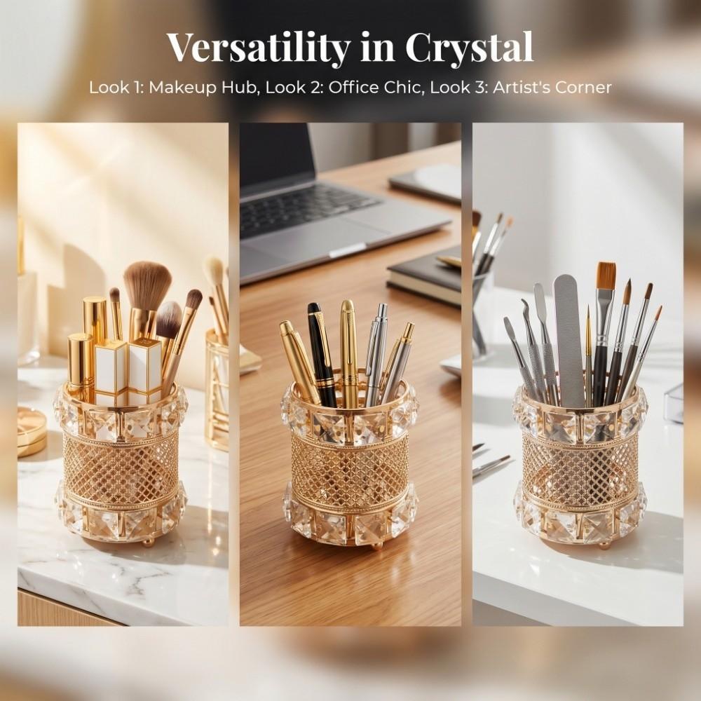 Crystal Cosmetics Brushes Storage Cup Elegant Cosmetic Storage Box Personalized pen holder  Makeup