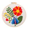 Flower Punching Needle Embroidery Set with Pattern Instruction Hoop Yarn Needle for Adult Beginner Punching Needle Set