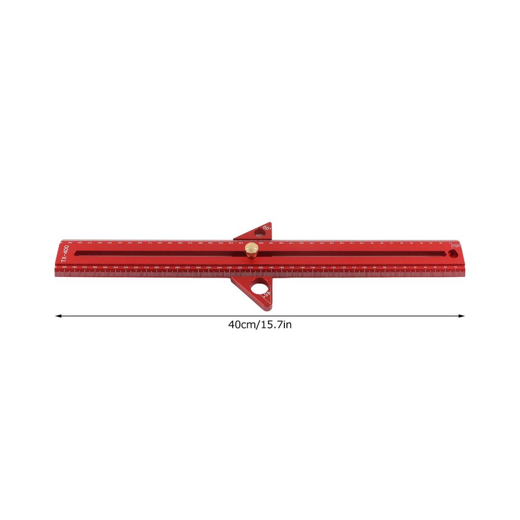 Woodworking T Track Ruler Multifunctional Aluminum Alloy Portable Wood Measuring Angle Ruler