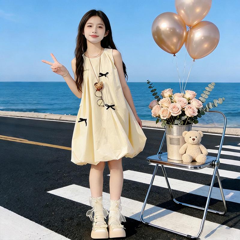 Girls Princess Tulip Skirt Summer Dress 2026 – Stylish and Beautiful 170 cm абрикосовый