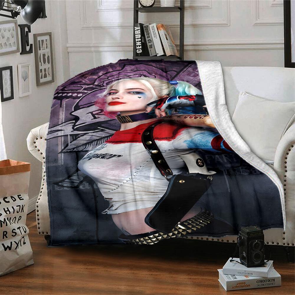 Dc Character Joker Harley Quinn Blanket Ultra-Soft Suitable for Picnics Office Chair Bedding Four Seasons Multipurpose Modern