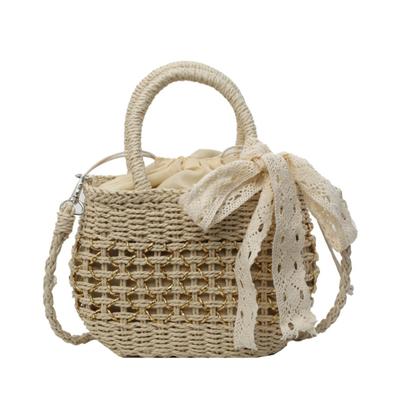 Harujio Korbtasche, Kleine UmhängetascheHandtasche, 2-Wege, Damen-Yukata-Tasche, Gewebte Tasche, Zugbeutel, Korbtasche, Leicht, Mini-Tasche, Beutel,