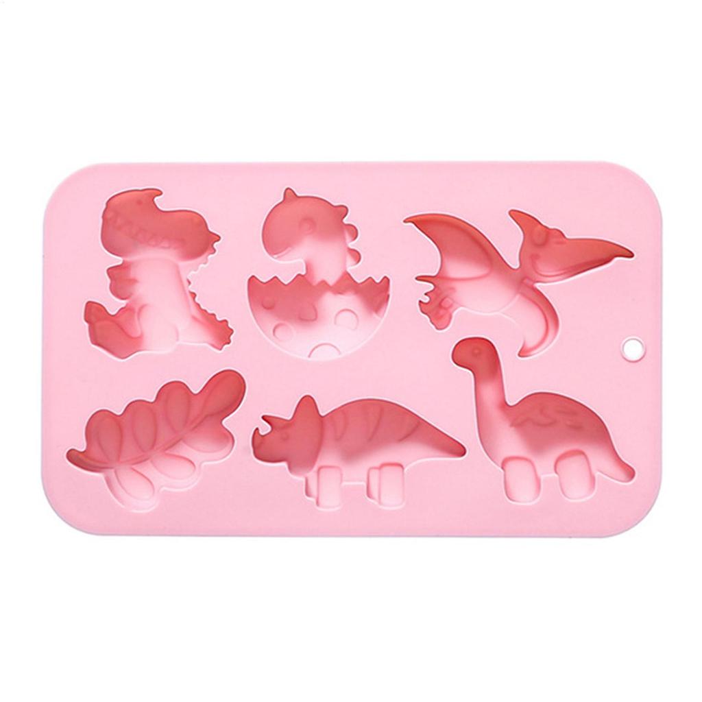 Silicone 6 Cavities Dinosaur Jello Molds for Chocolate Dinosaur Soap Molds Easy demolding for Baking Dessert Cake Decoration