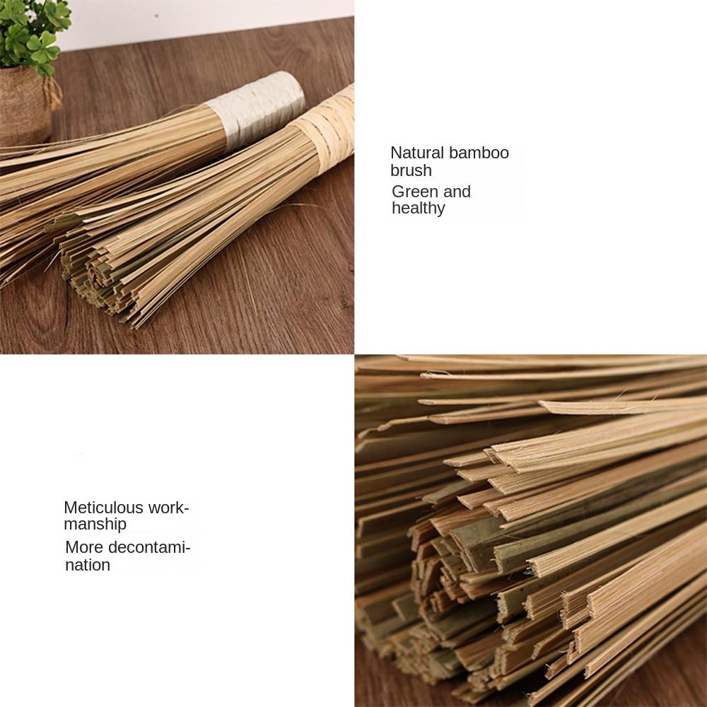 2 Pcs 12-Inch Bamboo Wok Brush Bamboo Wok Cleaning Brush Easy To Use Bamboo Cleaning Brush Kitchen