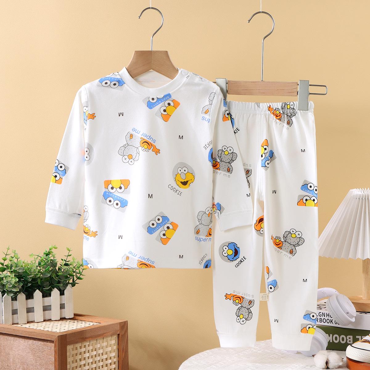 

Seamless Cotton Long Johns Set for Toddlers: Soft, Close-Fitting Autumn Sleepwear for Boys & Girls 80 [65-75CM/13-17 lbs]