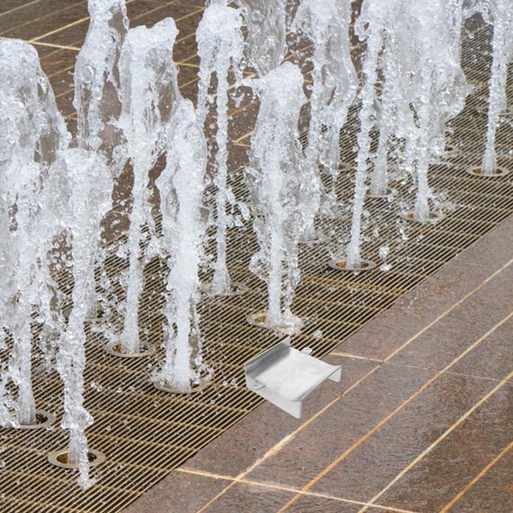 Sguscia d'acqua in acciaio inossidabile Uscita per stagno da patio 3,93x3,93x1,61 Moderno beccuccio per fontana da esterno Elemento acquatico per giardino e cortile