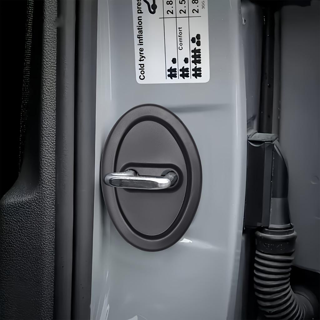 4pcs Black Car Door Shock Absorbing Pads - Anti-Collision and Noise Reduction, Door Lock Protector Stickers for Enhanced Vehicle Protection