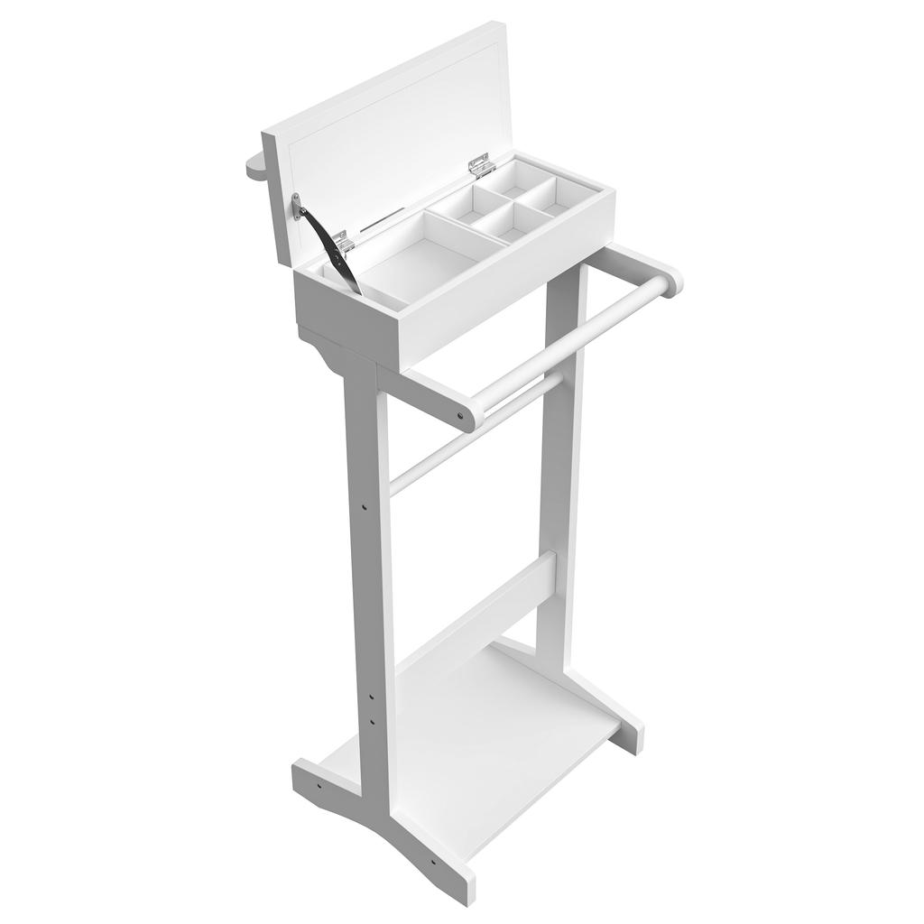 White Portable Clothes Rack, Clothes Rack with Storage Organizer