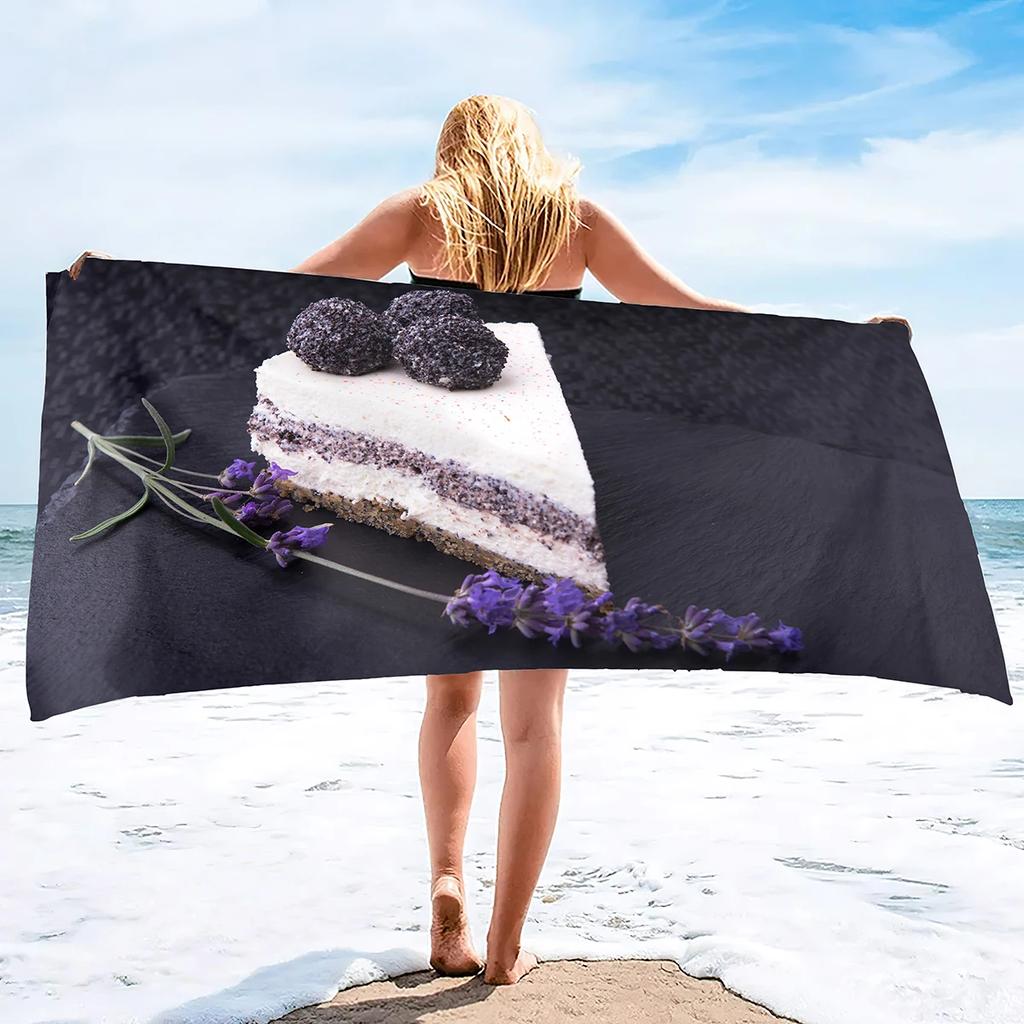 Cakes Beach Towels Cotton Beach Towel Super Absorbent Oversized Lightweight Quick-Dry Bath Towels Sand Free Turkish Beach Towels
