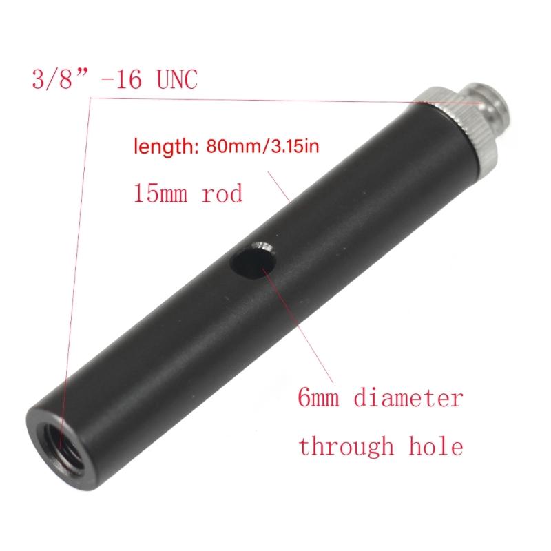 3/8-16 Female to Male Tripod Extension Adapter 15mm Aluminum Alloy for Camera Microphones DSLR Mounting Accessories