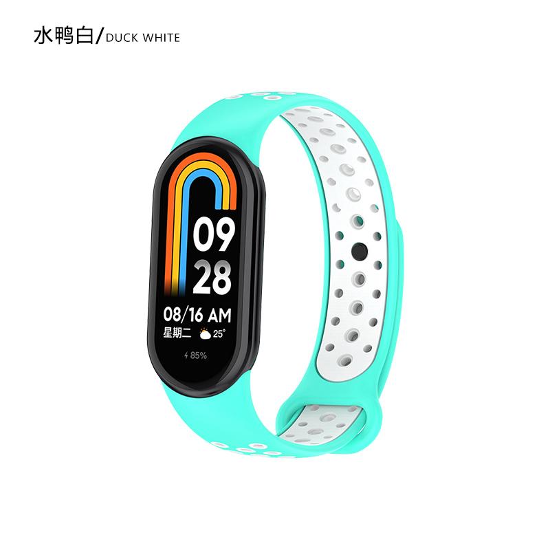 Two-tone Silicone Strap for Xiaomi Mi Band 10/9/8 Smart Watch Replaceable Correa for Mi Band 8/9/10 Sports Bracelet Accessories