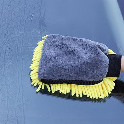 Büyük Mikrofiber Araba Yıkama Eldiveni Su Geçirmez Şönil Eldivenler Kalın Araba Temizleme Eldiveni Cila Detaylandırma Oto Bakım Çift Taraflı Eldiven