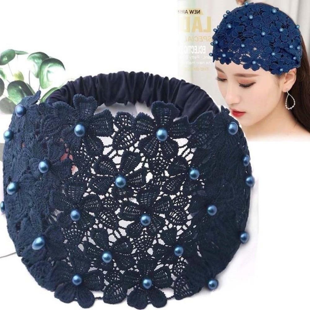 Non-slip Wide Hair Bands Hollow Hair Hoop Fashion Pearl Headband  for Women