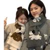 New Japanese All Match Cute Cartoon Puppy Wool Knitted Scarf for Women Korean Version Autumn and Winter Warm Scarf To Protect Against Cold
