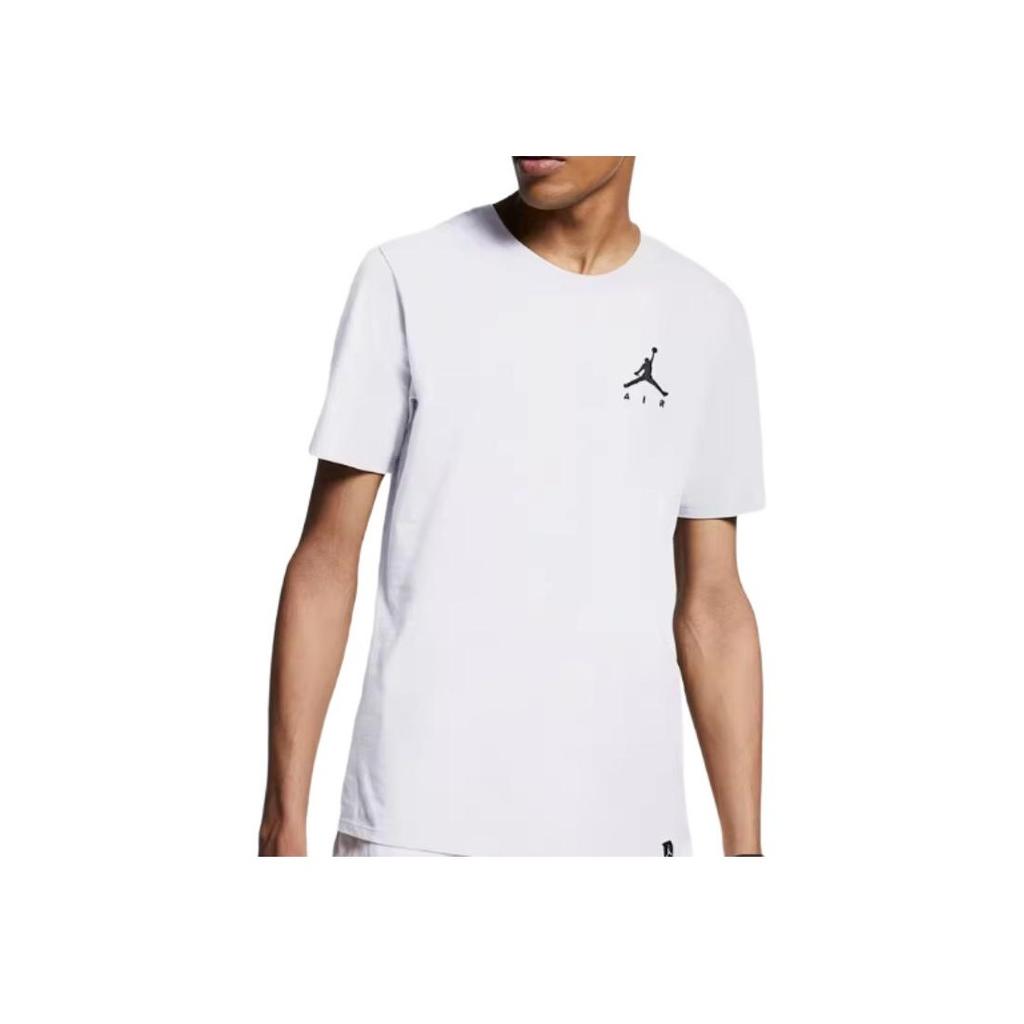 Jordan Jumpman Logo Solid Round Neck Short Sleeve T-Shirt Men Tops White AH5297-100