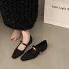 Fashion Shoes Woman Flats Square Toe Shallow Mouth Low Heels Dress Summer New Comfortable Retro Mary Janes Retro Woman Shoes Shallow