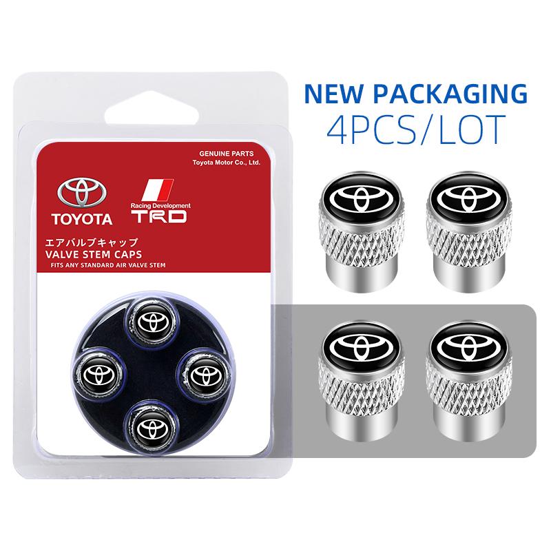 AACS1 4pcs/Box Car Tire Valve Caps Wheel Tyre Rim Stem Covers For Toyota TRD Camry Yaris Hilux Prius Avensis Auris Corolla