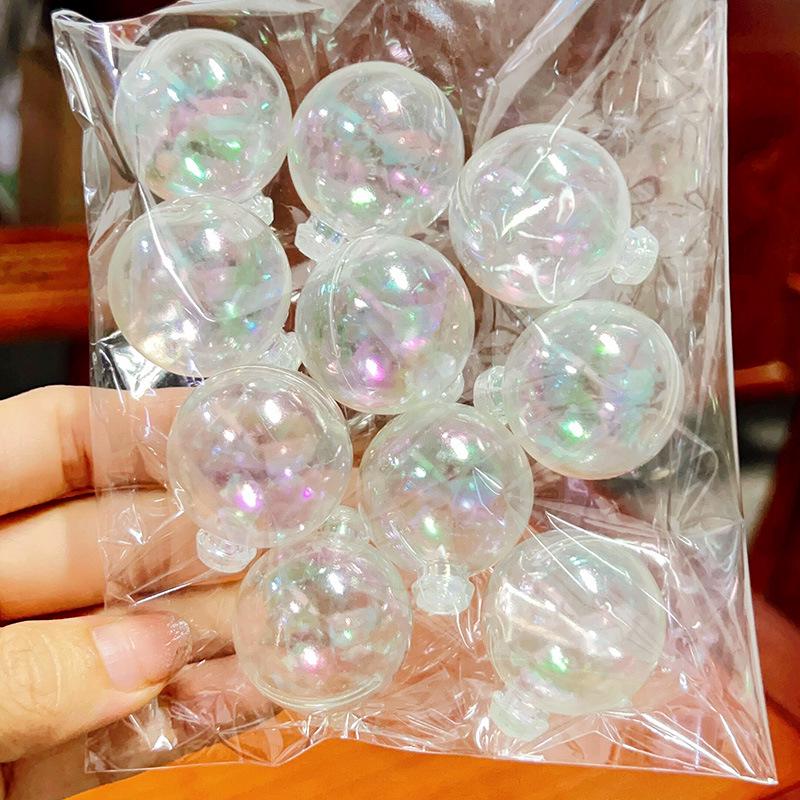 Gold, Silver, and Iridescent Ball Cake Toppers - Baking, Birthday, Dessert Decoration Set