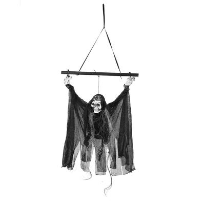 Gruseliges Hängeschädel-Dekor Schallsteuerung Dekoration Ornament Blinkendes Rotes Licht für Halloween