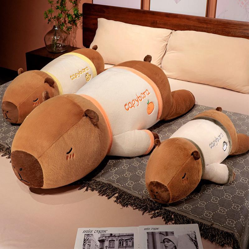 Pillow Capybara Animal Soft Texture Design Plush Lying Doll Duck Sakaban Orange