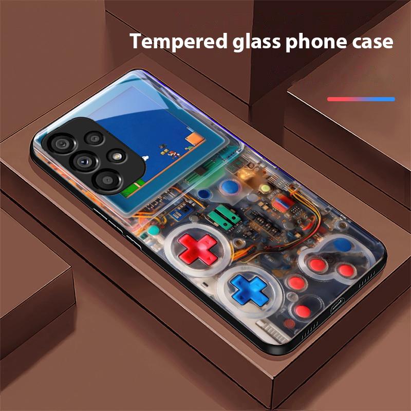 Samsung Galaxy S10 20 Plus 21 FE 22 23 24 FE 25 Ultra Siyah Temperli Cam Telefon Kılıfı Sert Kabuk Oyun Konsolu