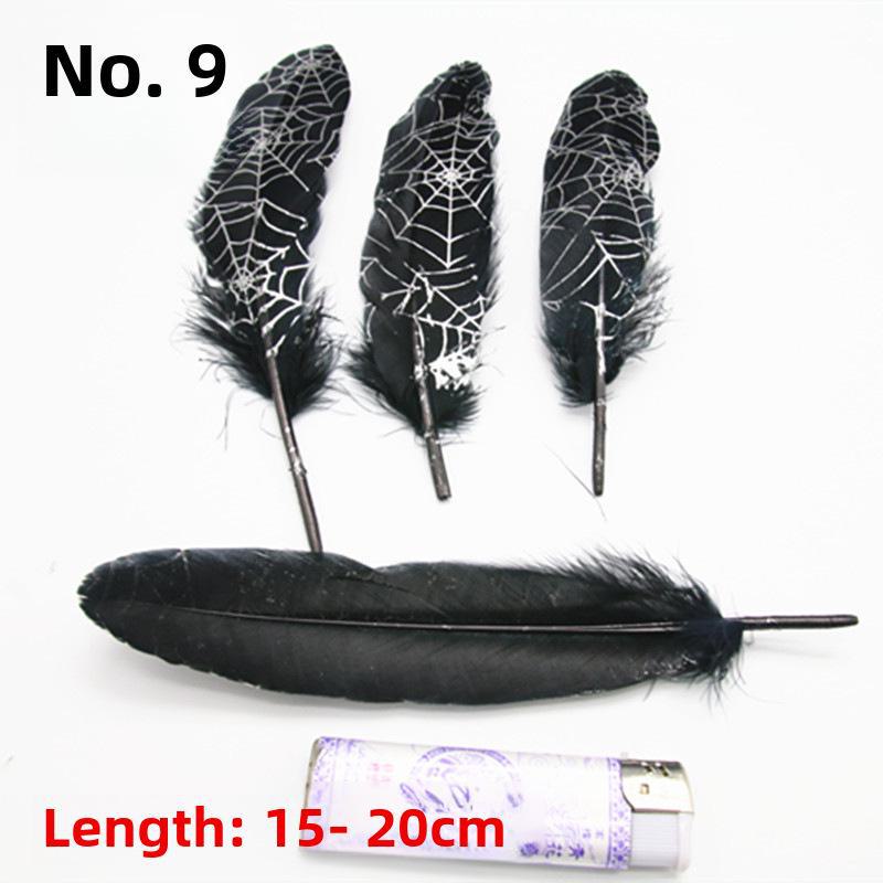 DIY Feather Jewelry Accessories: Large Floating Gold Feather, Small Straight Knife, Spray Gold Gradient Feather