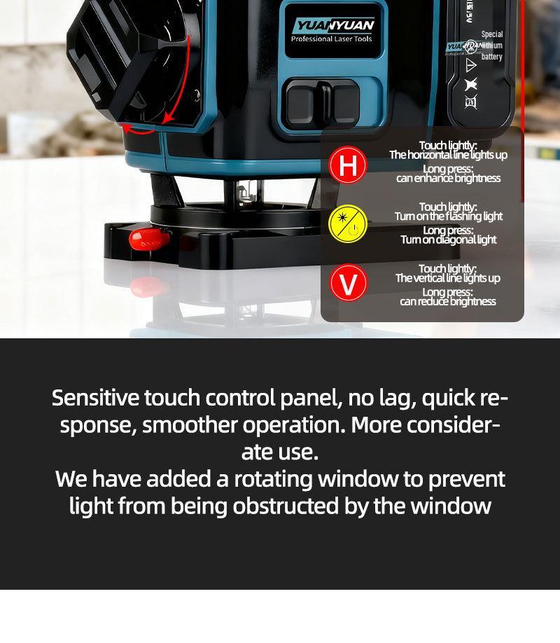 Cross New 16-Line Multifunctional Rotating Laser Level with Infrared Technology