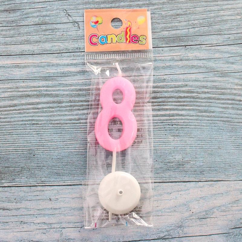 Digital Candles Medium Pink Independent Packaging Digital Children's Birthday Cake Baking Decoration Candles