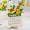 Latest Diy Calendare Time Date Flower Rose Sunflower Phalaenopsis Plum Blossom Construction Blocks Kit  Blocks Model Kids Plaything Gift