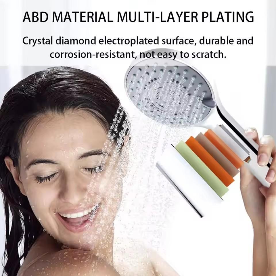 5 Modes Shower Head Set High Pressure Massage Handheld Bath Sprayer Nozzle Shower Head With Hose Bracket Bathroom Accessories