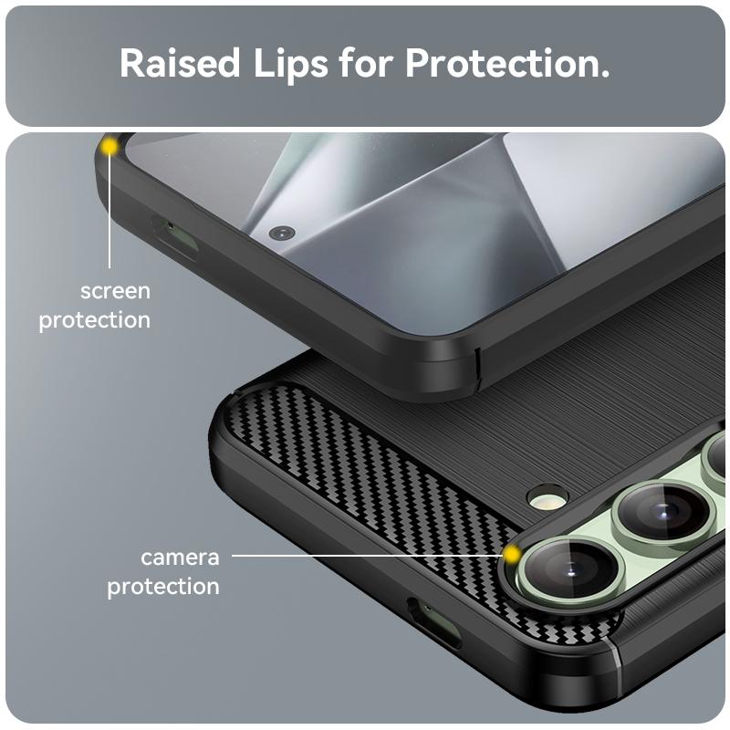 For Samsung Galaxy S24 FE Case Anti-knock Soft Silicone Carbon Fiber Back Cover For Samsung S24 FE Case For Samsung S24 FE Case