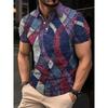Mens Oversized Retro American Style Polo Shirt With 3D Digital Print Pique Cotton Breathable Comfortable Casual Wear