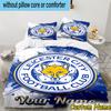 Custom Name Leicester Football Bedding Set 3PCS Duvet Cover Closure Includes 1 Duvet Cover & 2 Pillowcases for All Seasons Bedroom Decor