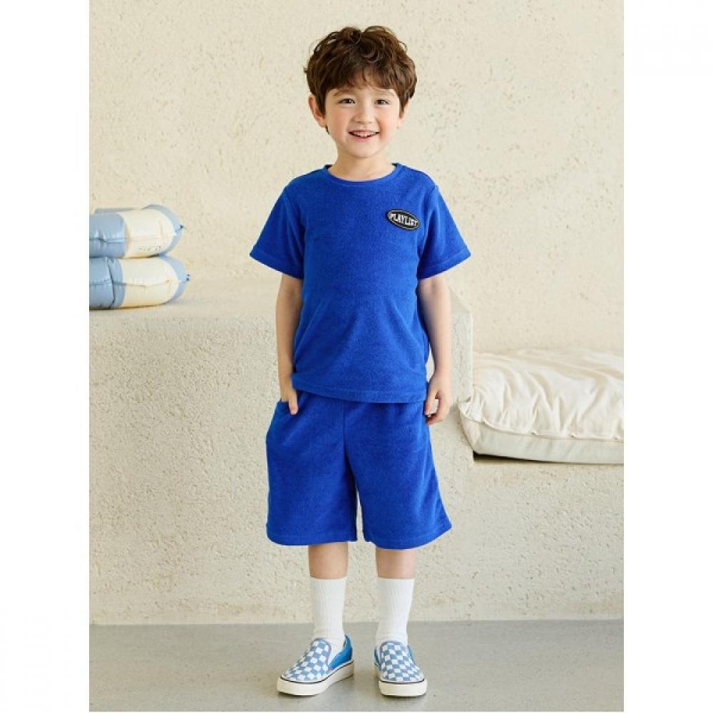 [olivan] Terry Beach Top And Bottom  Blue 