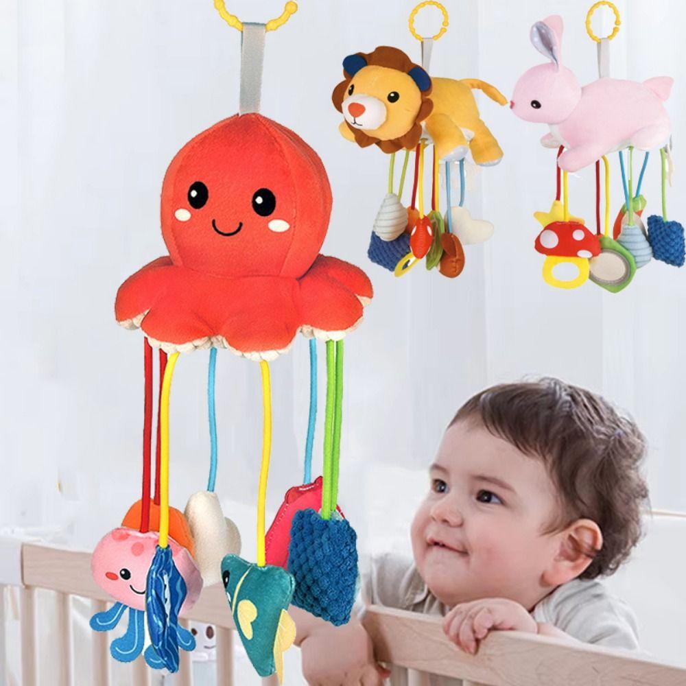 Hand Grip Plush Animals Bed Bell Dolls Cute Animal Design Plush Stuffed Hand Rattles  Car Seat