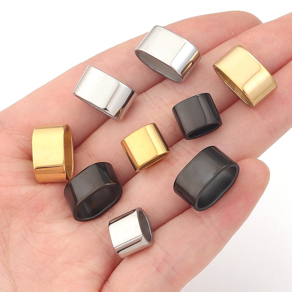 6pcs Stainless Steel Tube Stopper Spacer Beads Metal Positioning Buckle For Jewelry Making DIY Leather Cord Bracelet Accessories