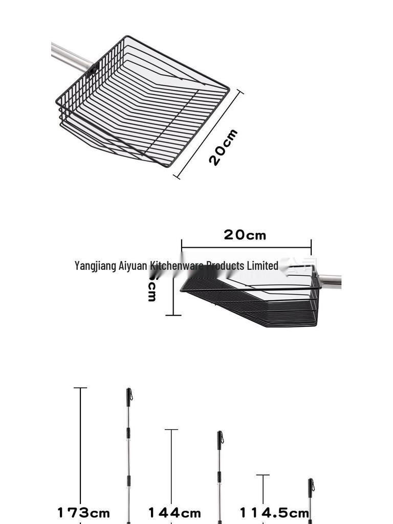 Large Stainless Steel Scoop for Cat Litter, Chicken Poop & Feathers, Tofu Litter, and Quail Cleanup with Long Handle