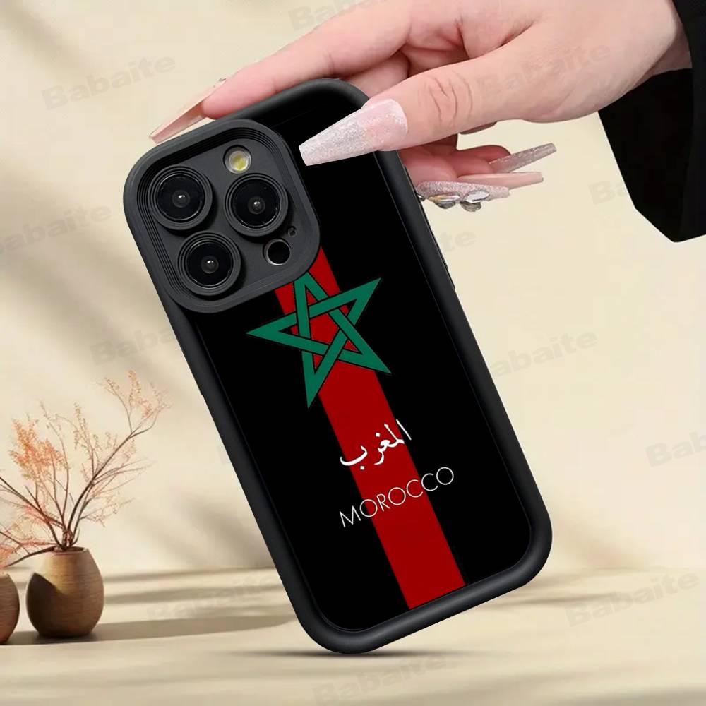 

M-Morocco Flag Phone Case For IPhone 17 16 15 13 11 12 14 Pro Max Plus Silicone Cover Shell iPhone 16 plus