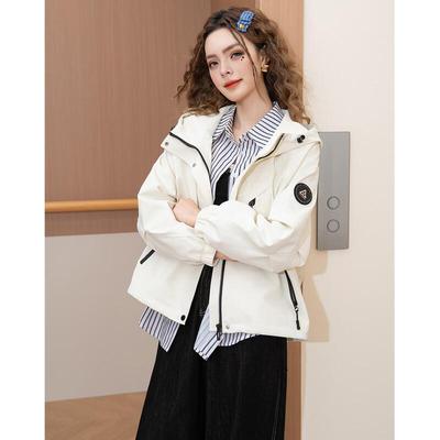ET BOITE Women's Casual Hooded Cropped Jacket