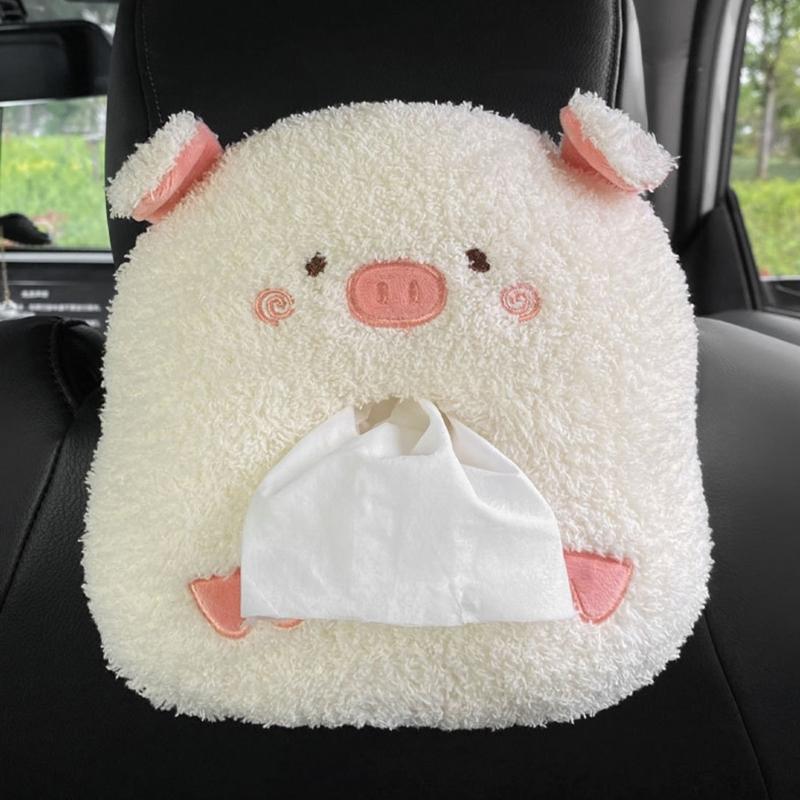 Entzückendes weiches Plüsch Auto Zubehör Taschentuchhalter Aufbewahrungsbox Organizer Abnehmbares waschbares Design Für Kinder Familie Reisen
