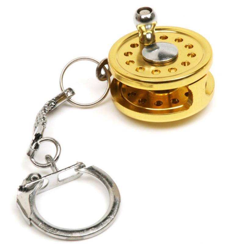Outdoor Fishing Tackle Gift Fishing Reel Keychain Portable Practical Bag Pendant