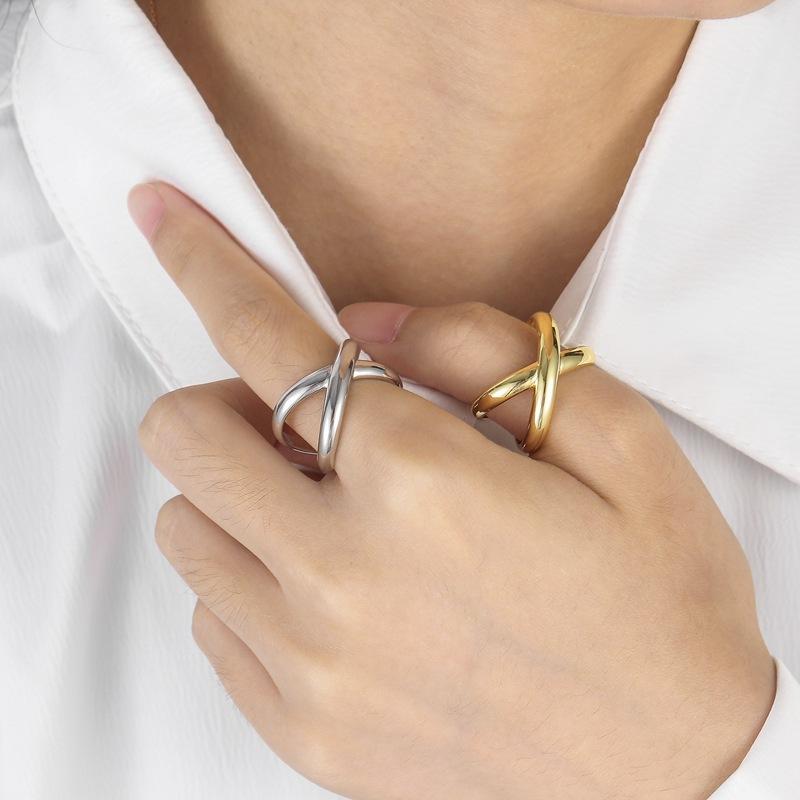 925 Sterling Silver Overlapping Adjustable Rings For Women Engagement Luxury Jewelry Ladies Accessories Wholesale Jewellery