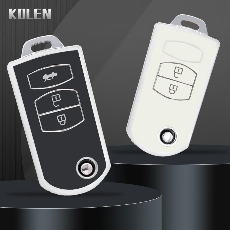 New Tpu Car Flip Key Case Cover Shell Fob For Mazda 2 3 5 6 Cx7 Cx9 Rx8 Mx5 M6 Key Protector Holder Keyless Accessories Keychain