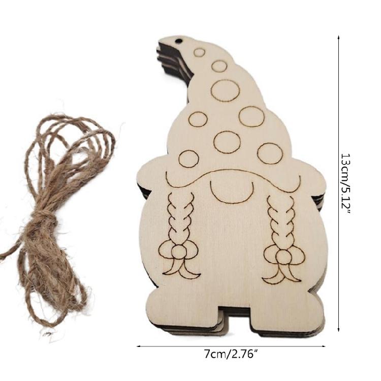 10 Pcs Christmas Dwarf Wooden Decorations for Windows Trees Hanging Decorations