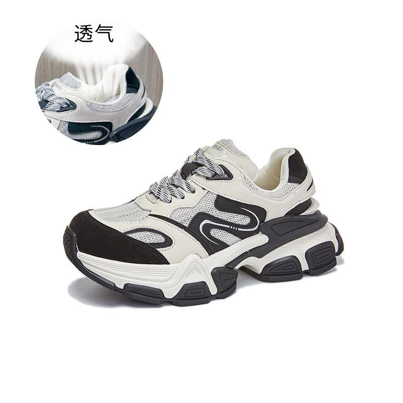 

Suction film sole leather dad shoes autumn new women s sports shoes fashion platform women s shoes casual heightening shoes 35 чорний