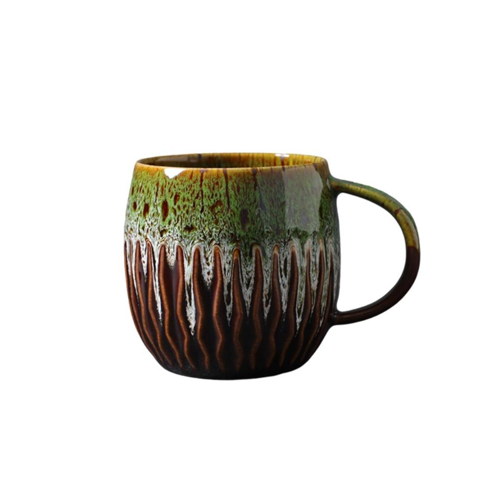 Unique 600ml Kiln-Changing Coffee Mug Large Capacity Ceramics Breakfast Cup Microwave Safe Milk Cup Gift